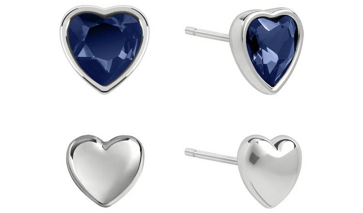 Radley Silver Plated Heart Stone Stud Earrings - Set of 2