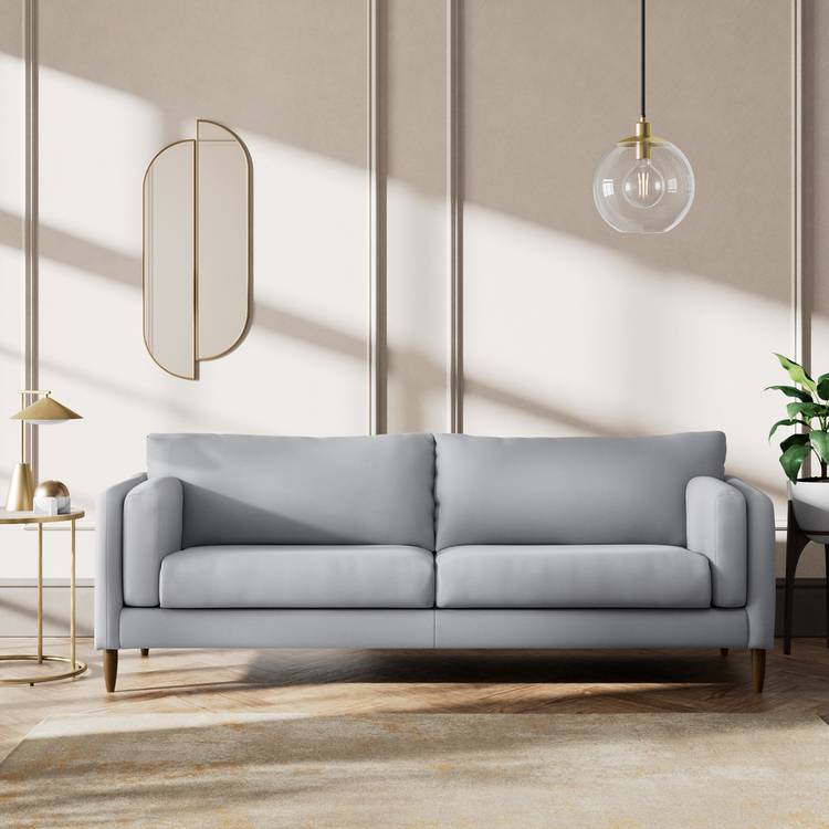 Habitat Newington Fabric 4 Seater Sofa - Grey - Dark Leg 0