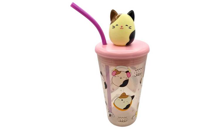 Hox Squishmallows Cam 3D White and Pink Soda Cup - 600ml