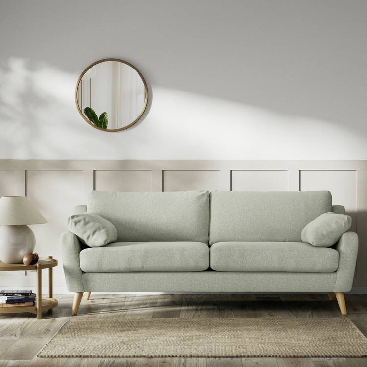 Habitat Lomond Fabric 4 Seater Sofa - Sage Green - Ash Leg 0