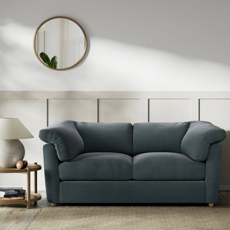Habitat Wynn Fabric 2 Seater Sofa - Charcoal - Ash Leg 0