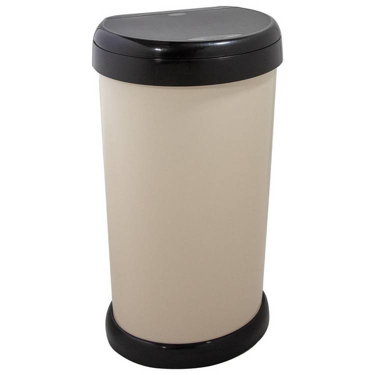 Moda 42 Litre Touch Top Bin - Ivory 0