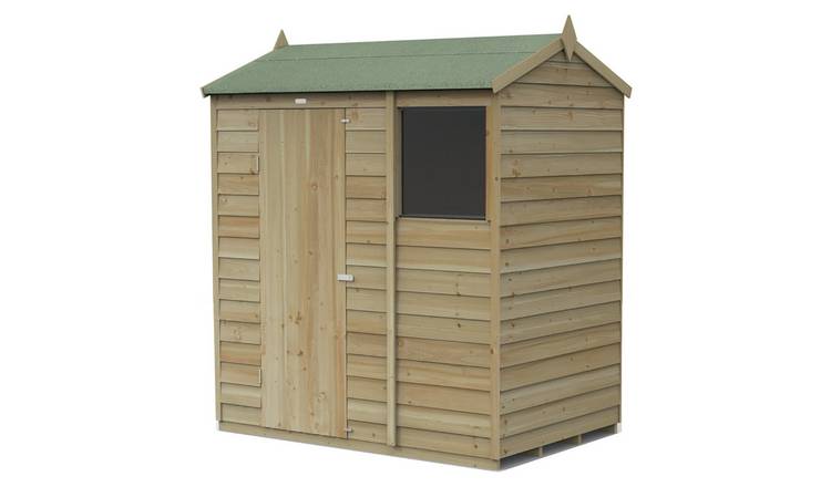 Forest 4Life Overlap 1 Clear Window Apex Shed - 6 x 4ft