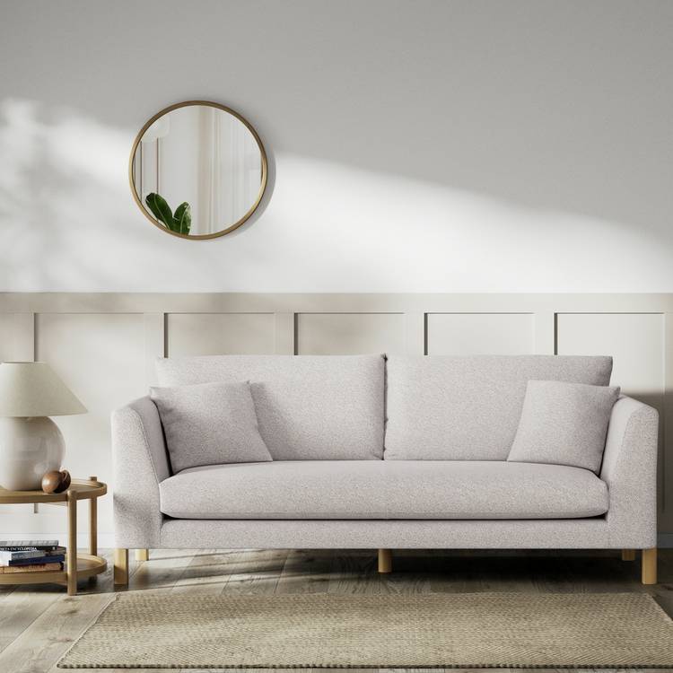 Habitat Aston Fabric 3 Seater Sofa - Natural - Ash Leg 0