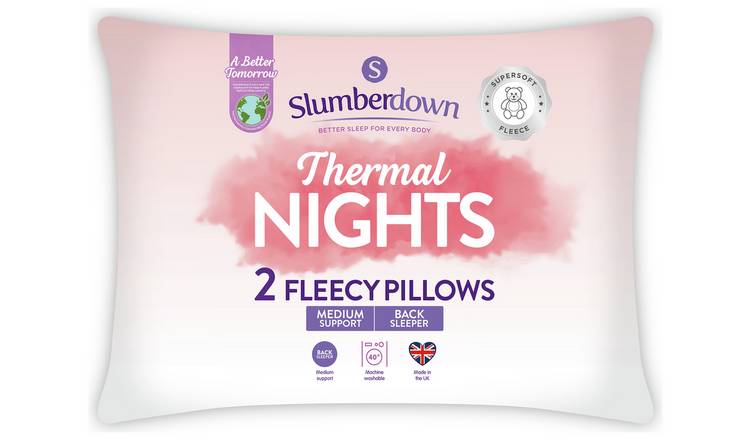 Slumberdown Thermal Nights Medium Fleecy Pillow - 2 Pack