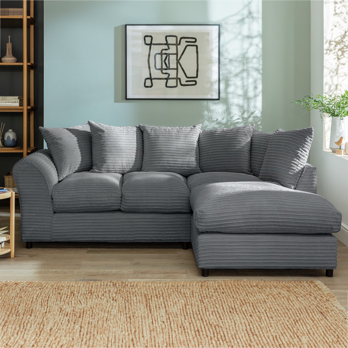 Argos Home Harry Small Right Hand CornerChaise Sofa-Charcoal