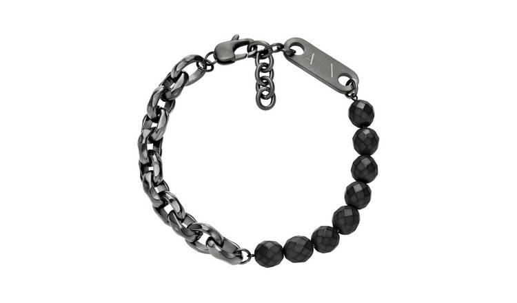 Armani Exchange Gunmetal and Hematite Chain Bracelet 