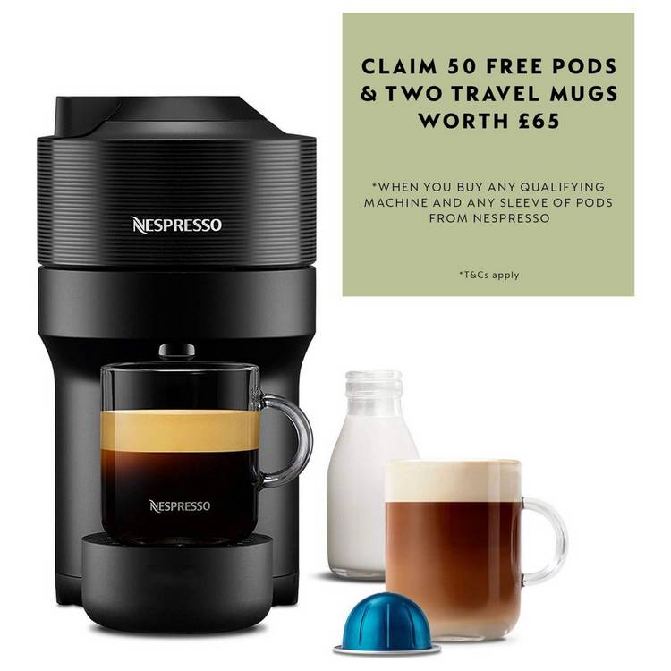 Nespresso Vertuo Pop by De'Longhi Pod Coffee Machine - Black 0