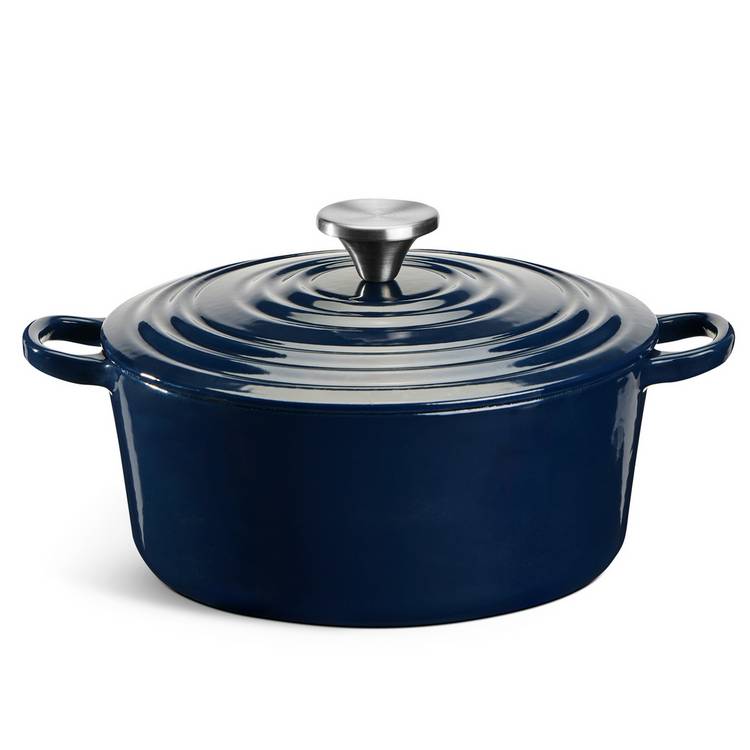 Habitat 5.3L Cast Iron Casserole Dish - Navy 0