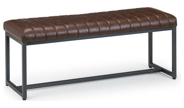 Julian Bowen Brooklyn Faux Leather Dining Bench - Brown 