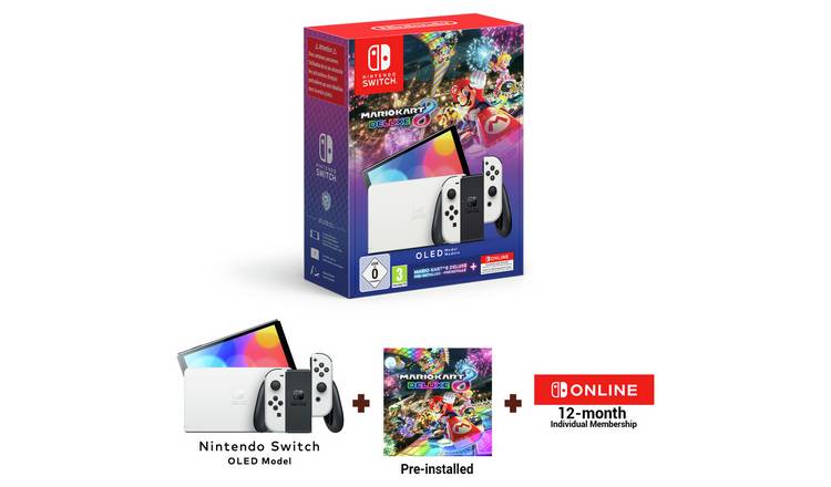 Nintendo Switch OLED Mario Kart 8 Bundle - White