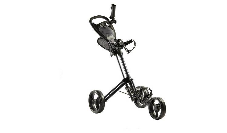Decathlon 3-Wheel Compact Golf Trolley - Black