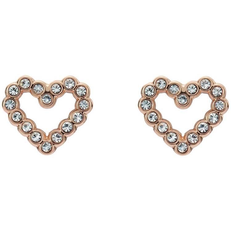 Ted Baker Rose Gold Plated Crystal Halo Heart Stud Earrings 0