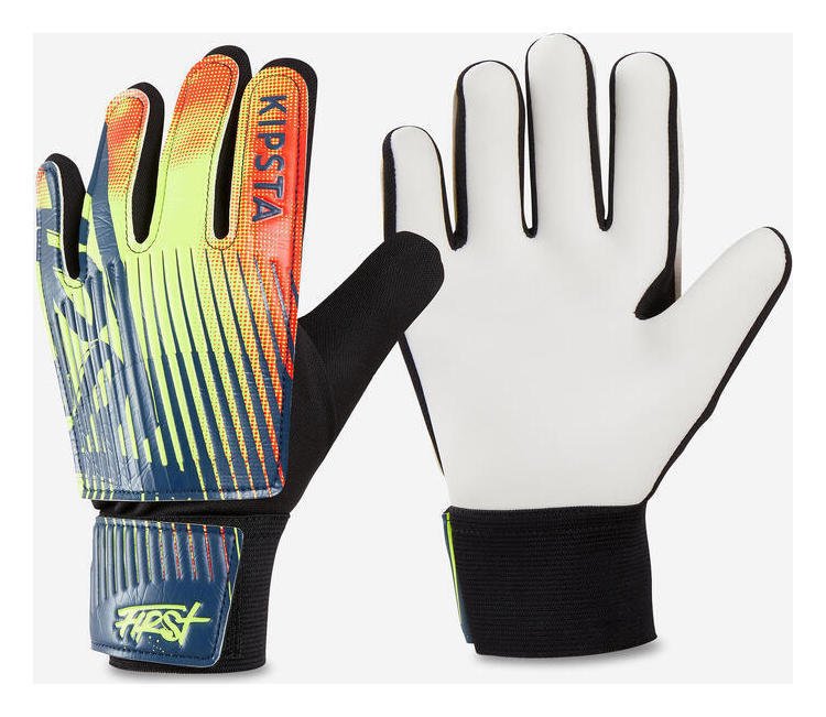 Decathlon Kids' Durable Football Gloves Age 10 - Yellow