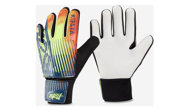 Decathlon Kids' Durable Football Gloves Age 10 - Yellow
