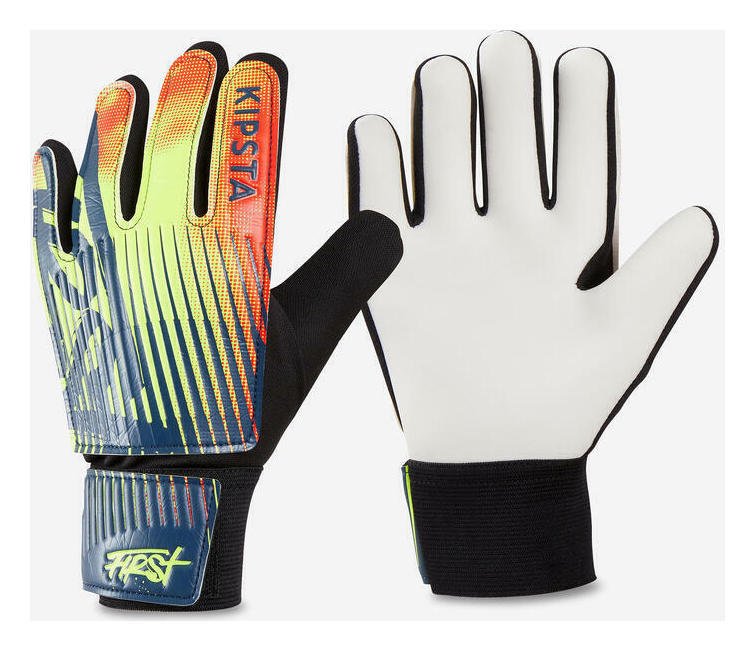 Decathlon Kids' Durable Football Gloves Age 6 - Yellow
