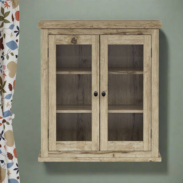 Teamson Home Donovan 2 Door Wall Cabinet - Light Oak 0