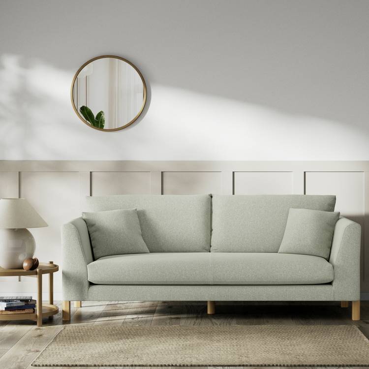 Habitat Aston Fabric 3 Seater Sofa - Sage Green - Ash Leg 0