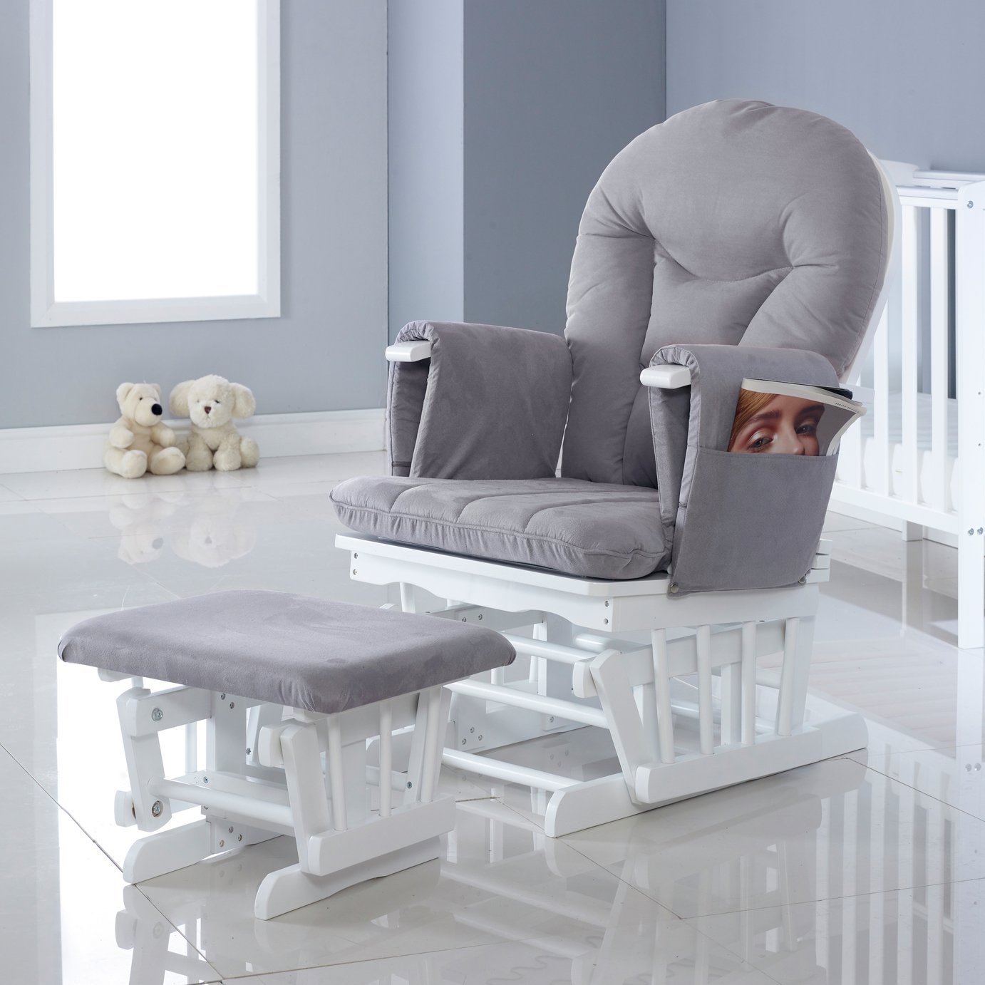 tutti bambini glider chair grey