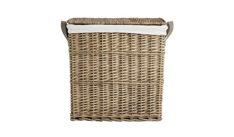 Argos Home 2 Compartment Willow Laundry Basket - Natural