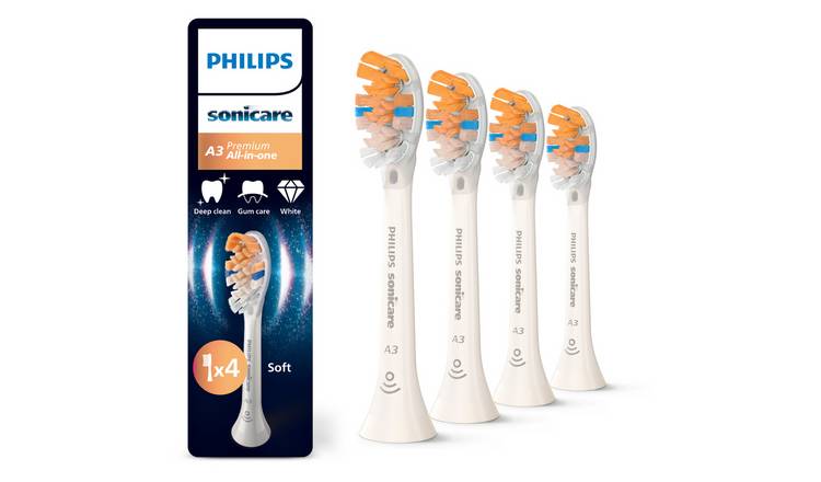 Philips Sonicare A3 Premium Toothbrush Heads - 4-Pack, White