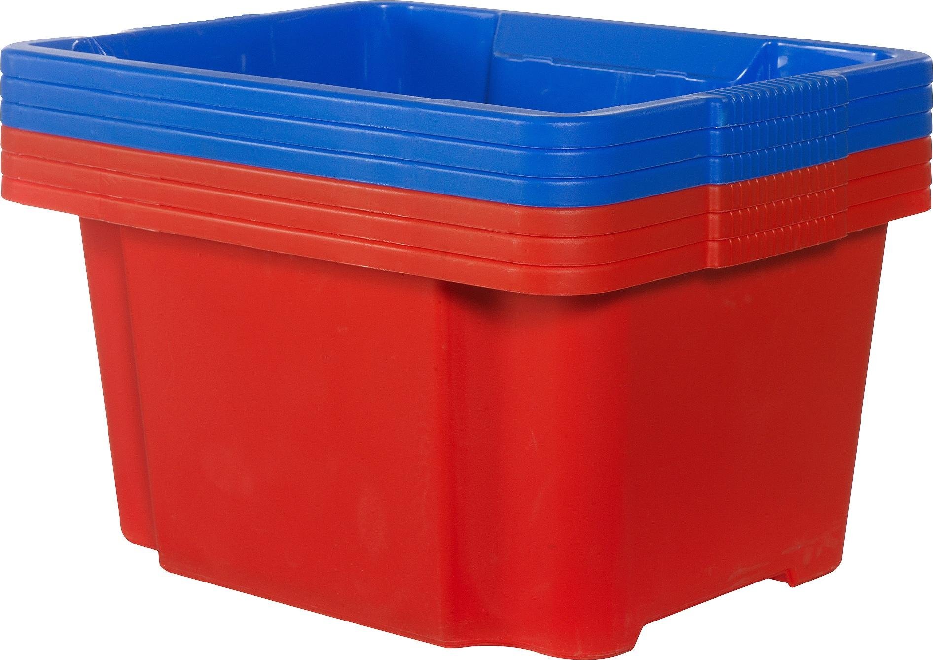 Argos Home Set of 6 Blue & Red Plastic Stack & Nest Boxes