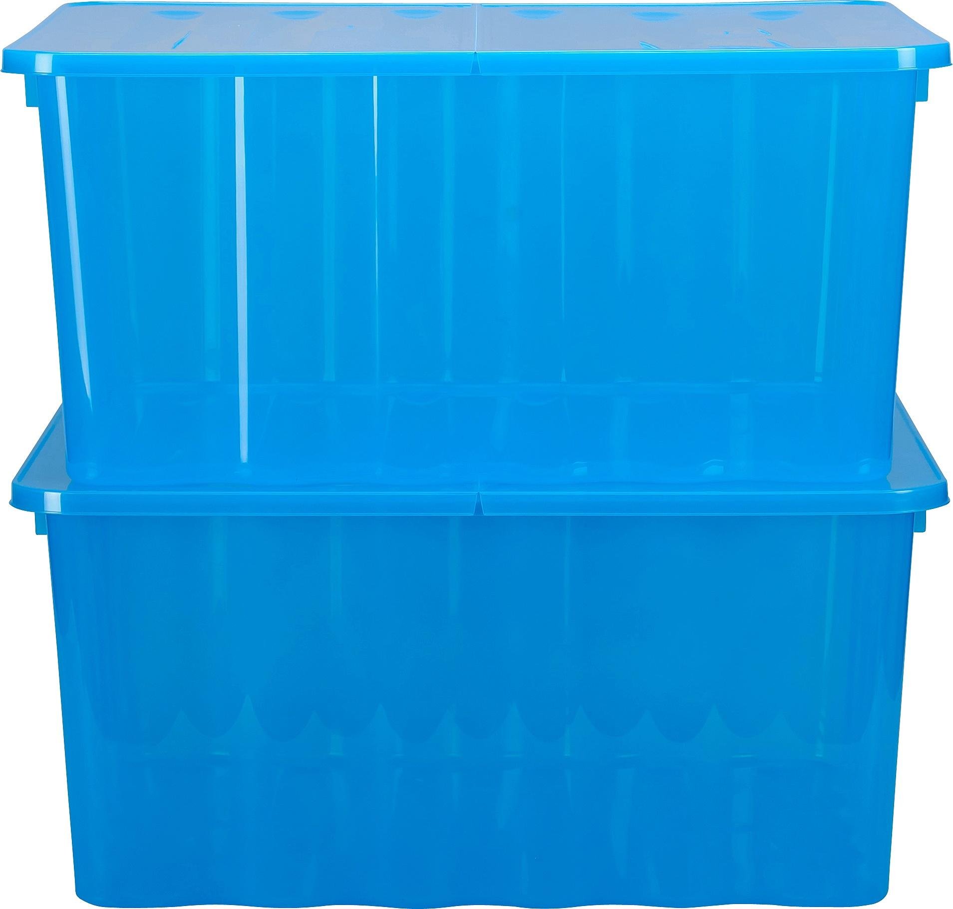 Argos Home Set of 2 Blue Plastic Storage Boxes