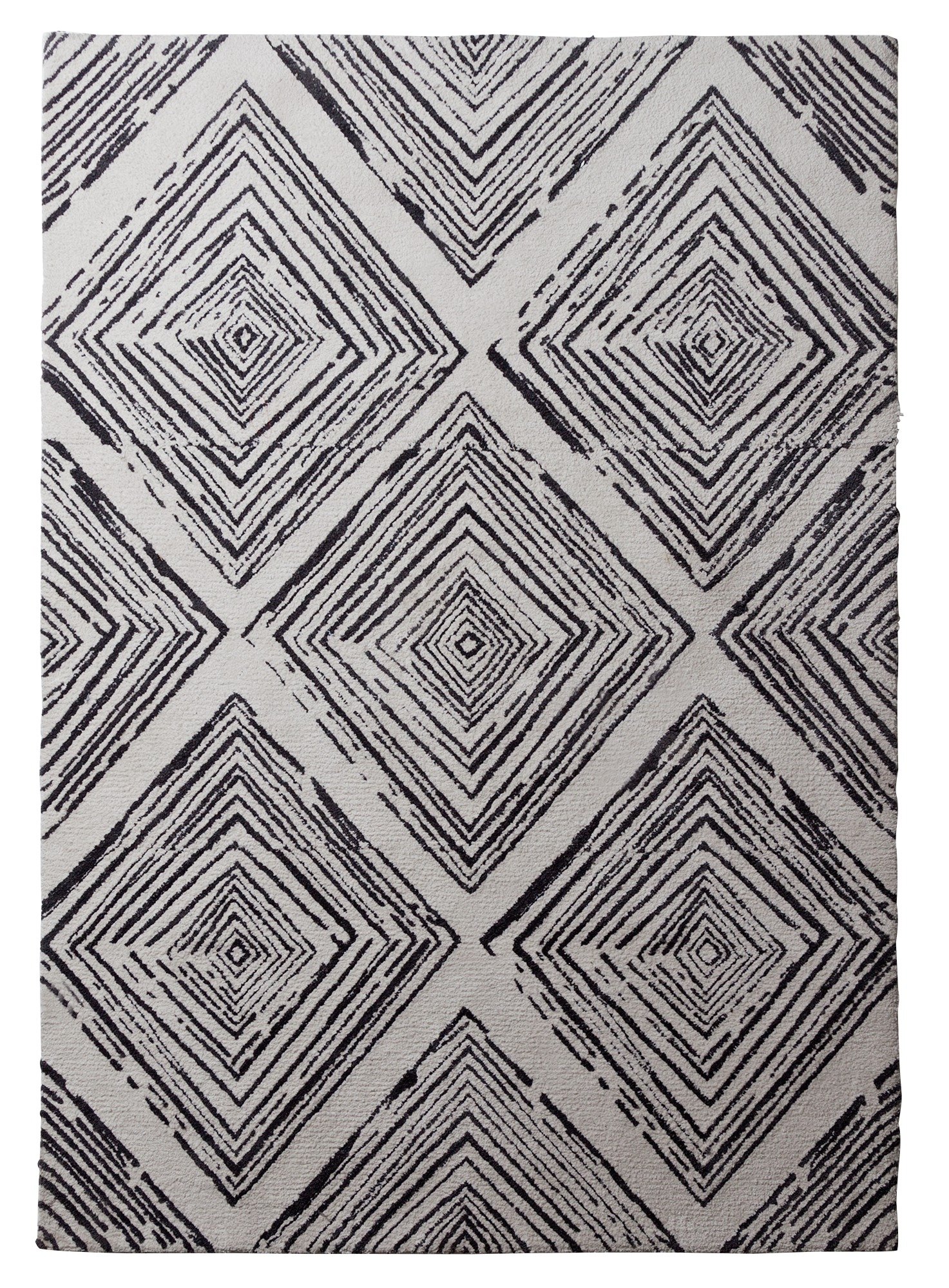 Argos Home Distressed Diamond Shaggy Rug - 230x160cm