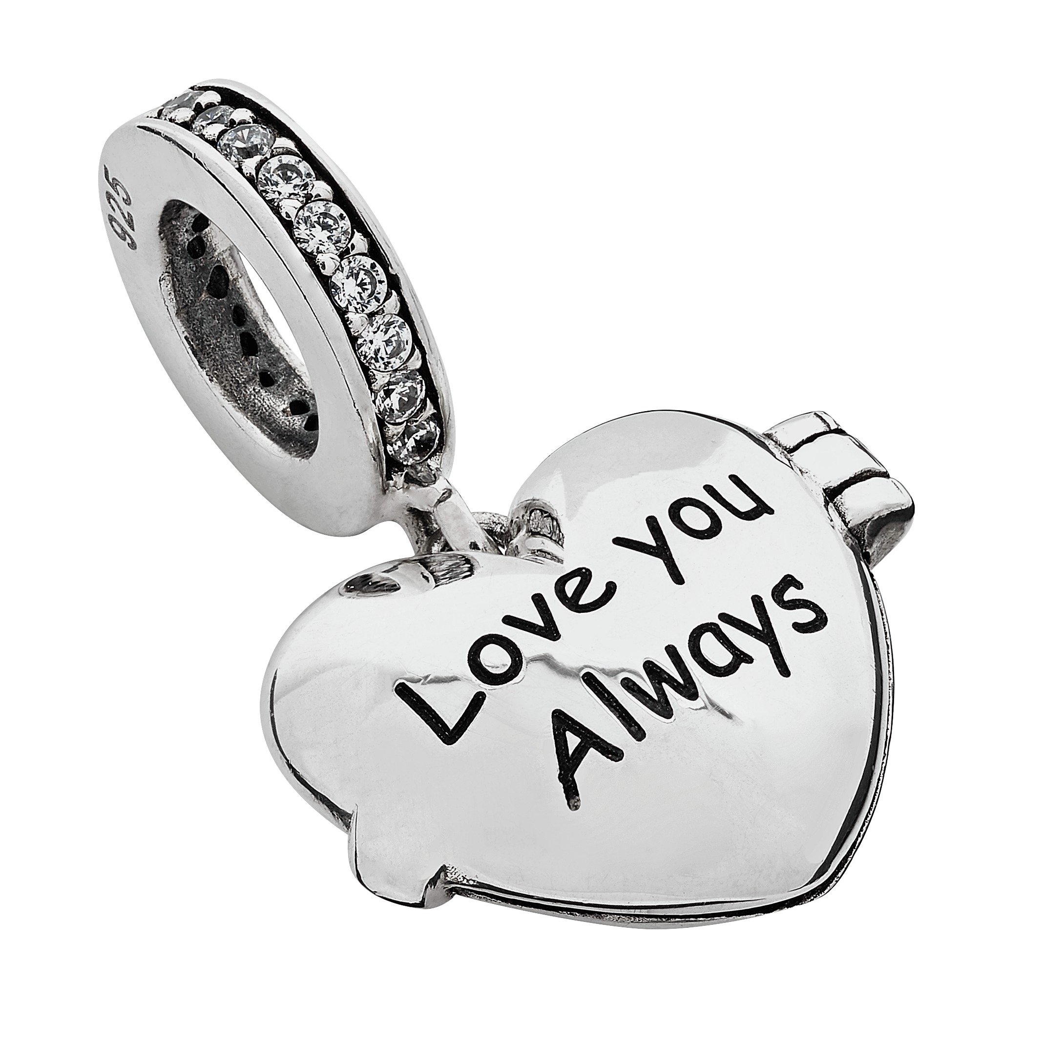 Moon & Back Sterling Silver 'Love You Always' CZ Drop Charm Review