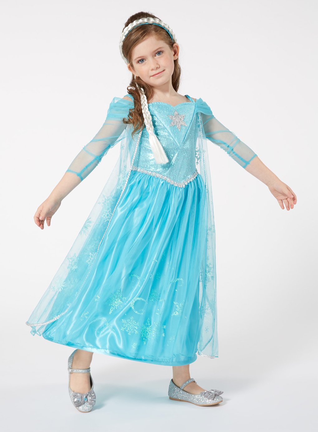 Girl's Frozen Elsa Fancy Dress Costume - 3-4 Years.