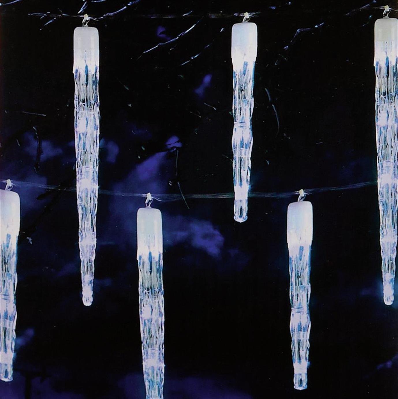 Premier Decorations 10m 24 LED Chaser Icicle Lights - Blue