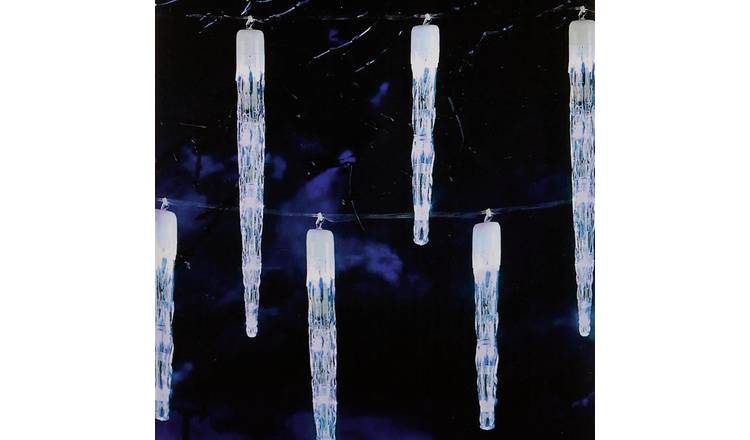 Premier Decorations 72 Blue Led Christmas Icicles Lights