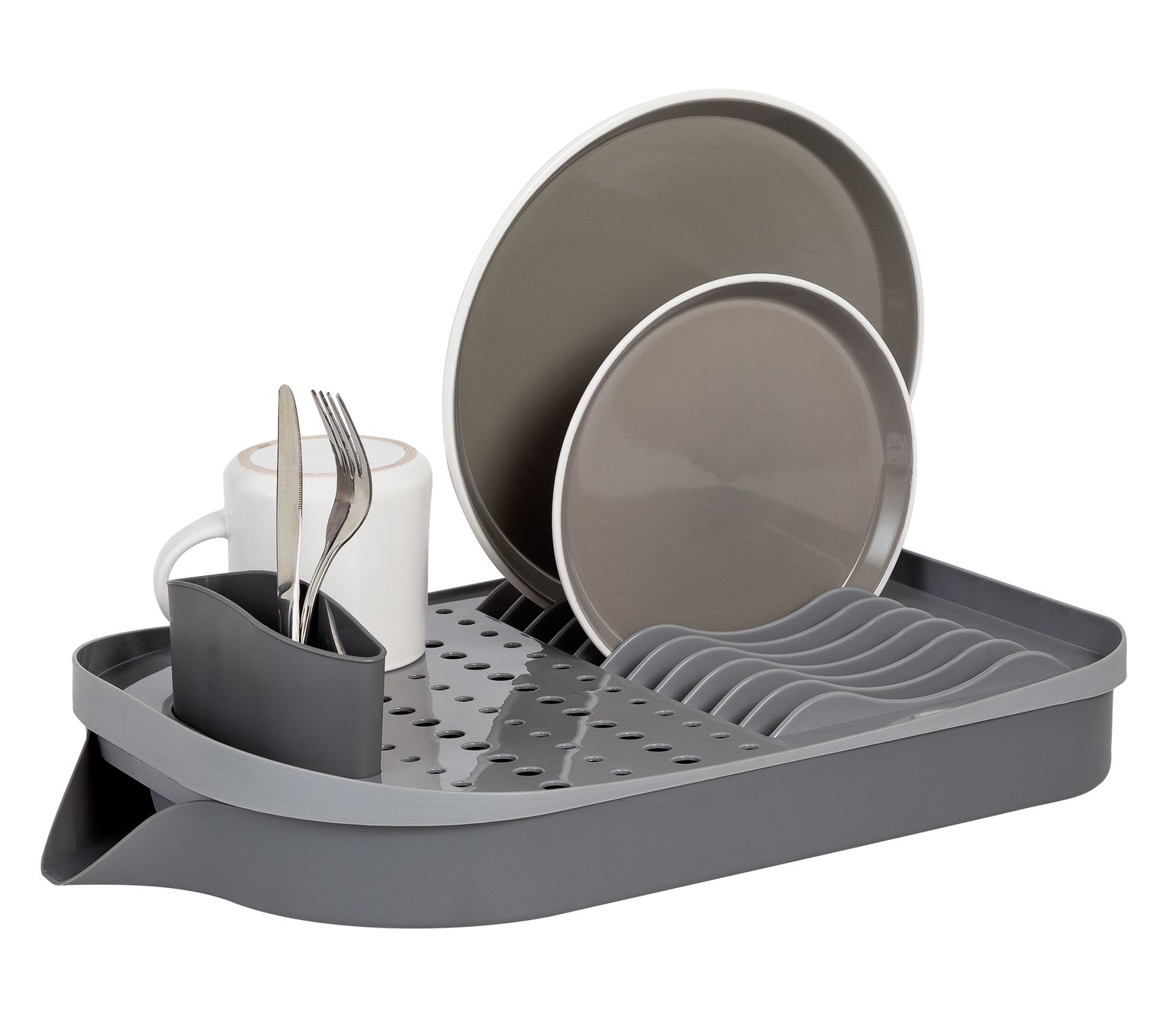 Argos Home Plastic Dish Drainer - Grey