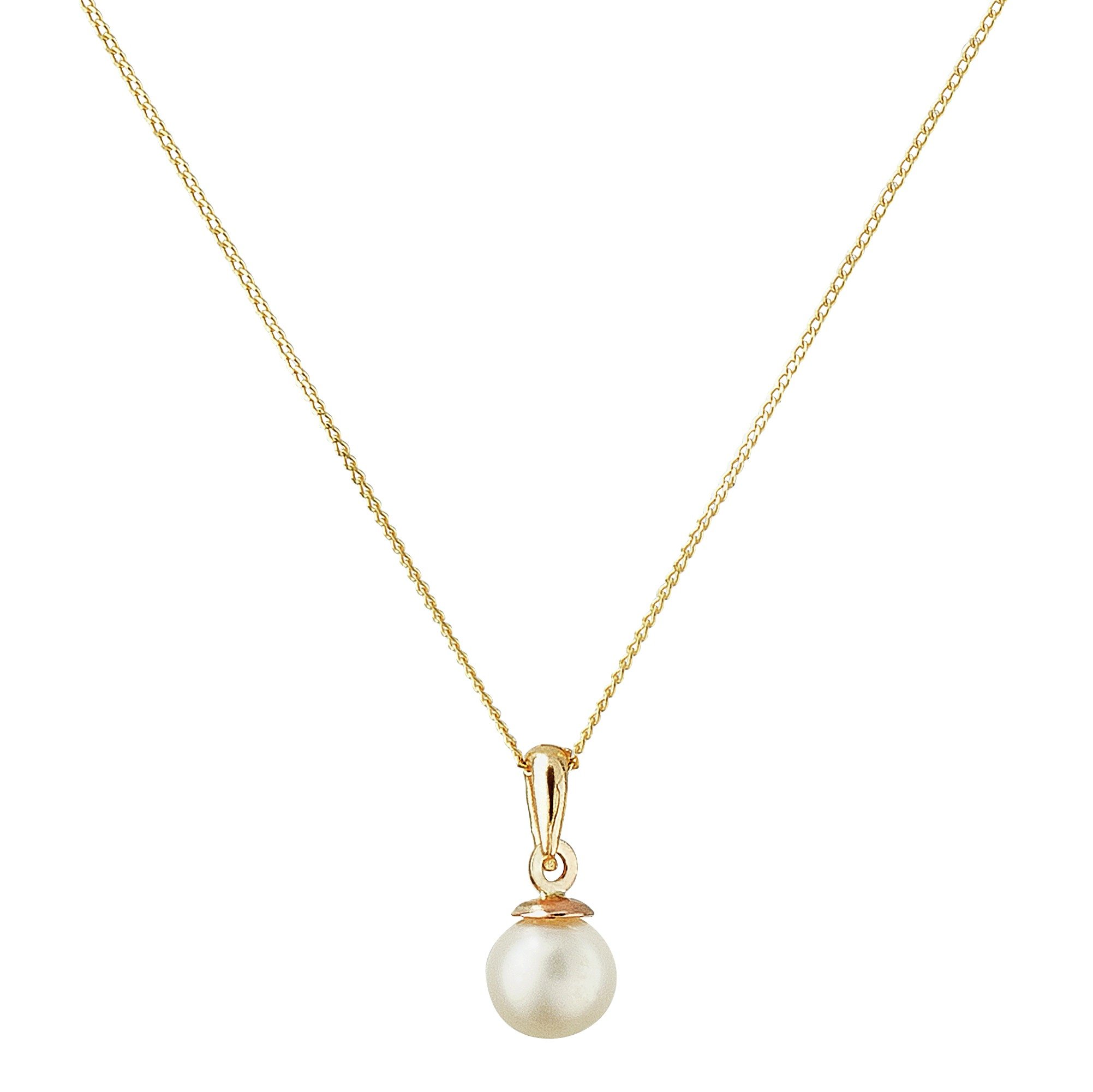 Revere 9ct Gold Freshwater Pearl Pendant 16 Inch Necklace