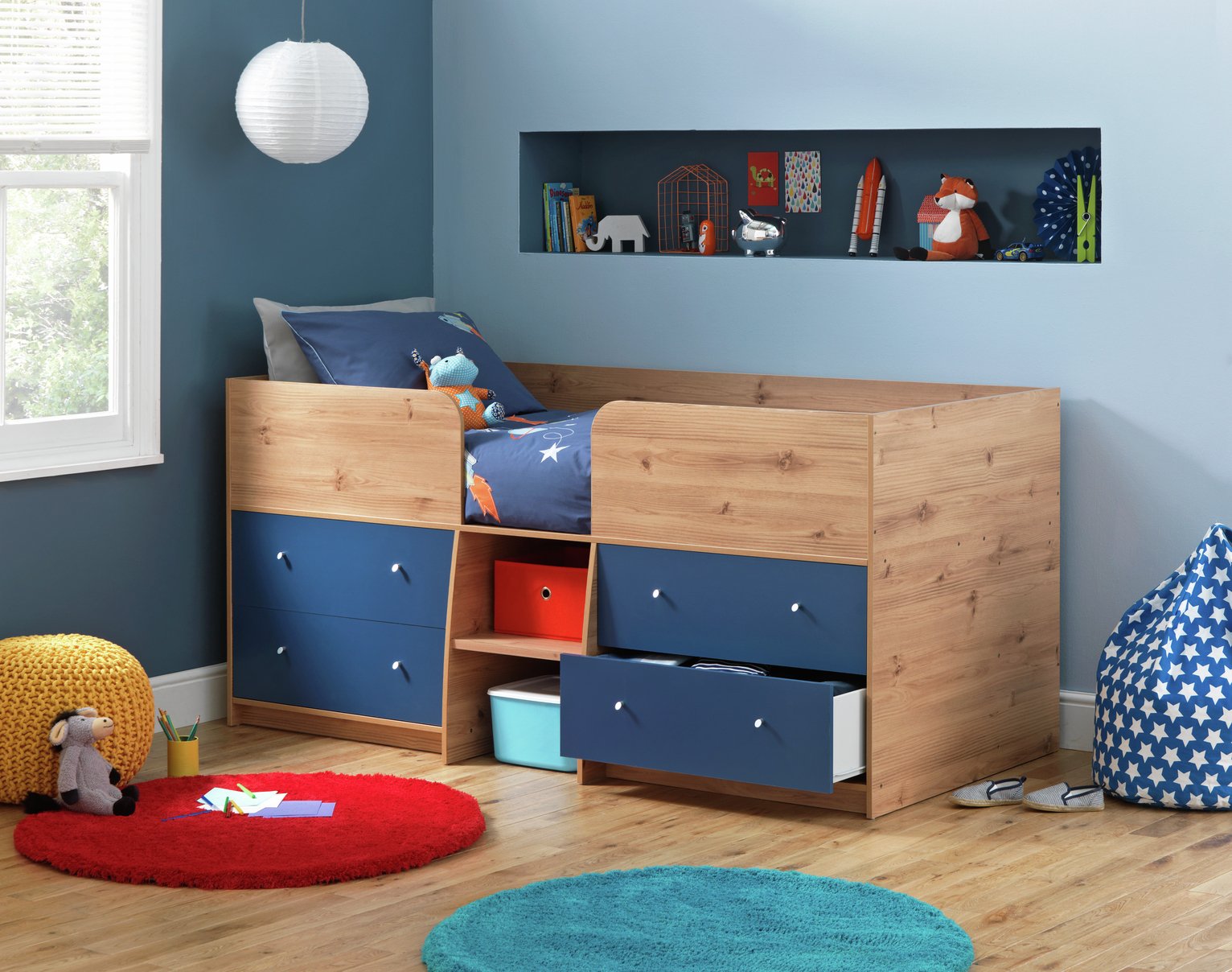 Argos Home Malibu Pine & Blue Shorty Mid Sleeper Bed Frame review