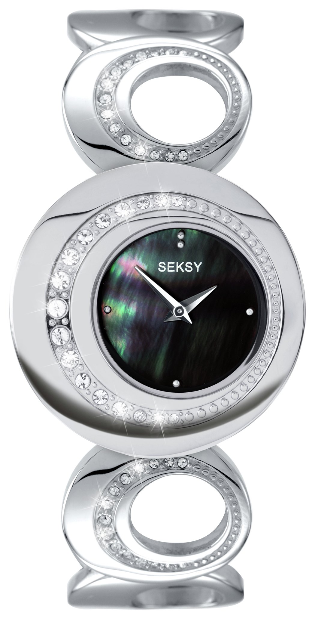 Seksy Ladies Stainless Steel Stone Set Watch