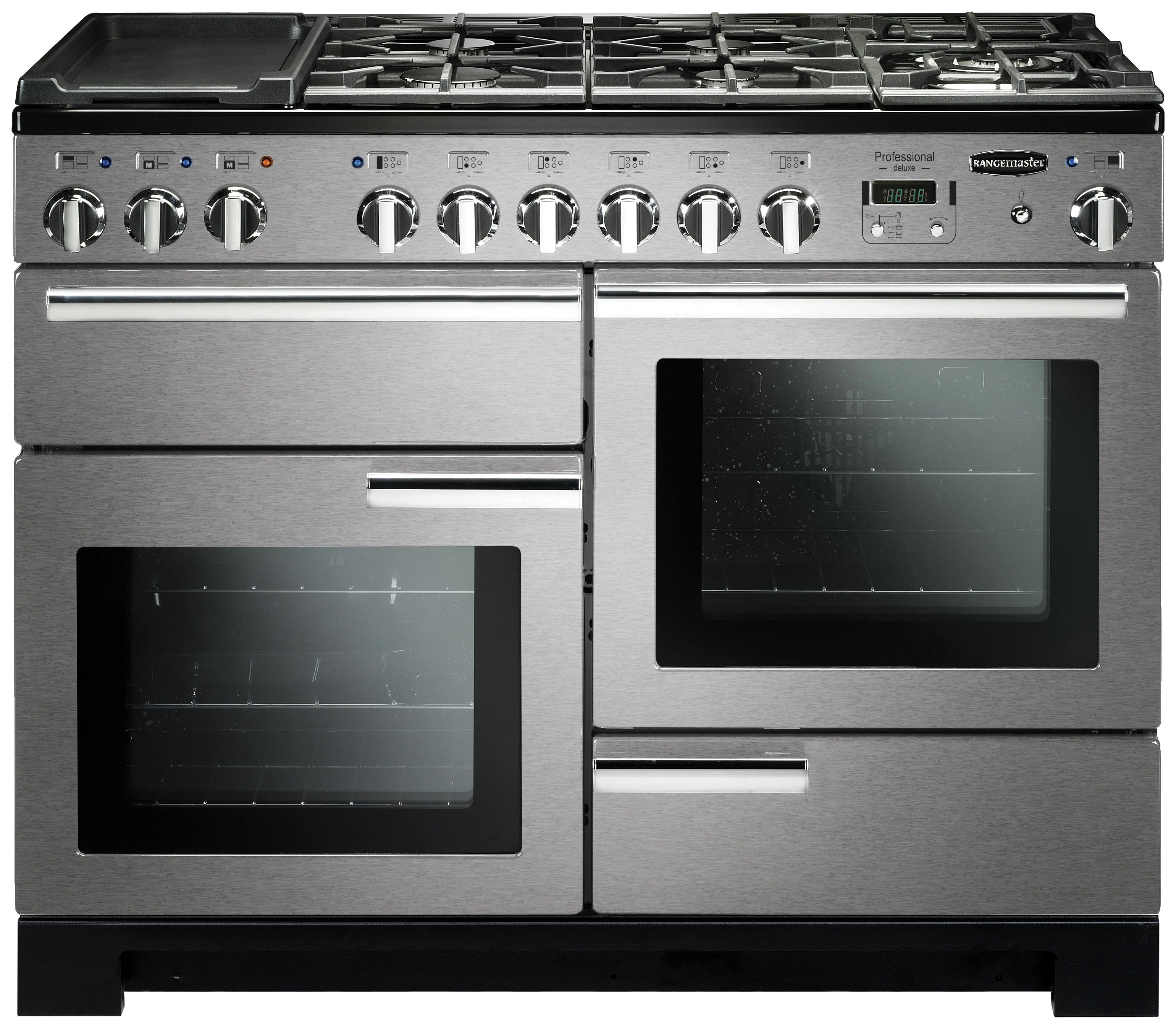 Rangemaster Professional Deluxe 110cm Dual Fuel Cooker-Steel