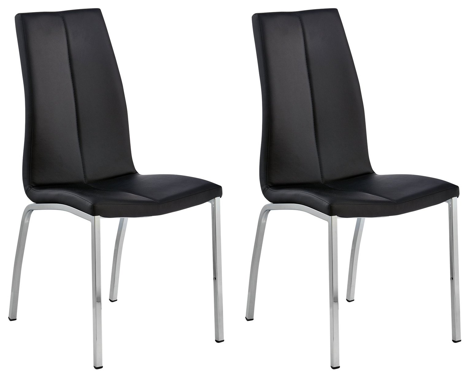 Argos Home Milo Pair of Curve Back Chairs - Black