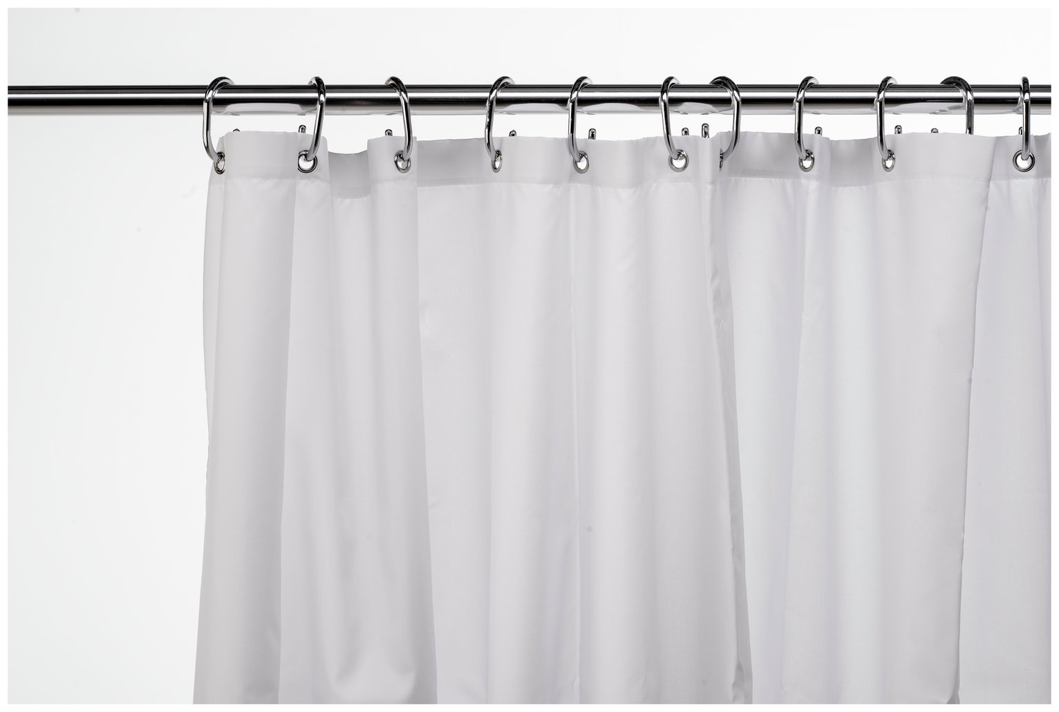 Croydex Superline Shower Curtain Rod & Rings Set - Chrome