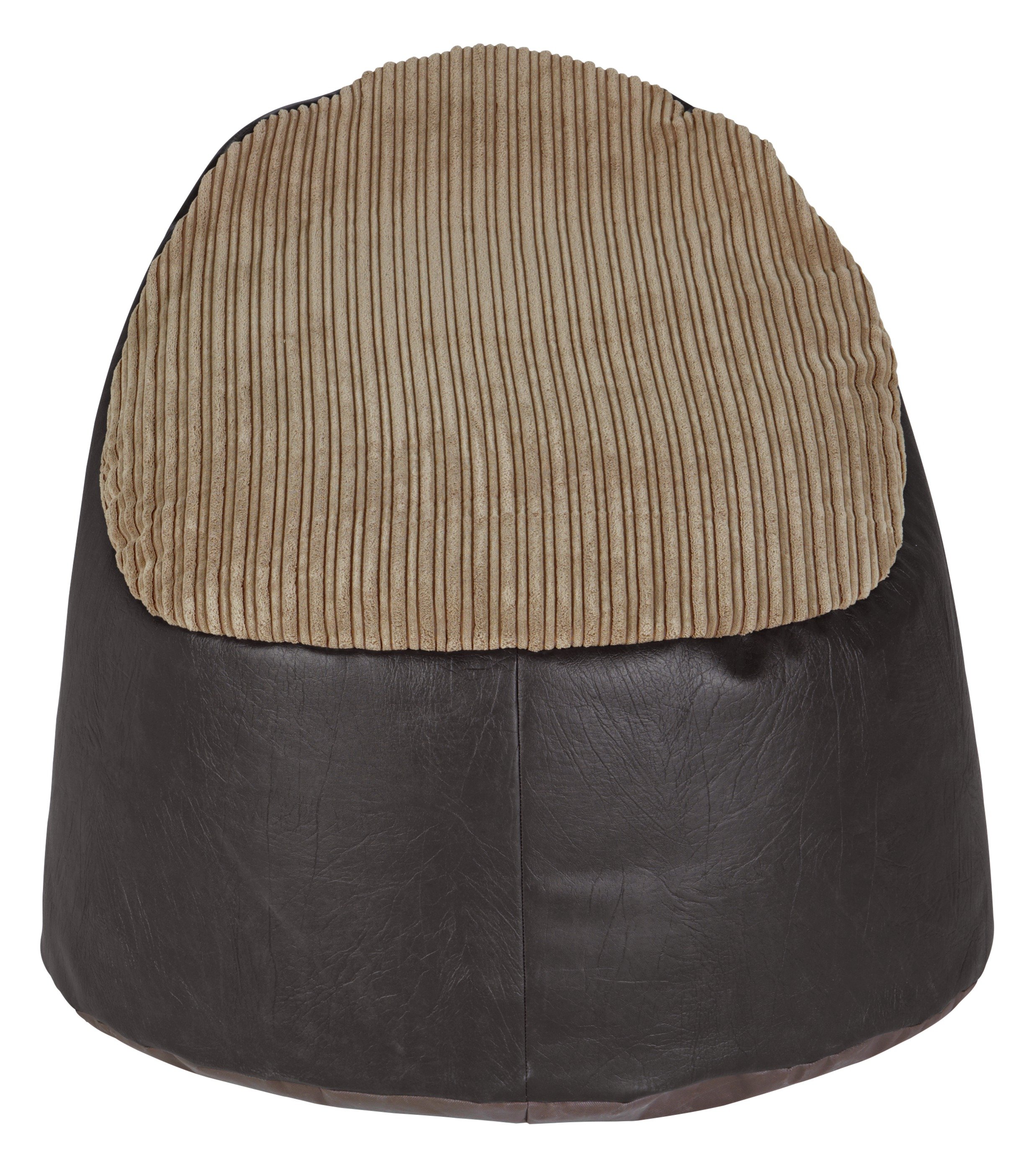 HOME Harley Fabric and Leather Effect Beanbag - Natural.