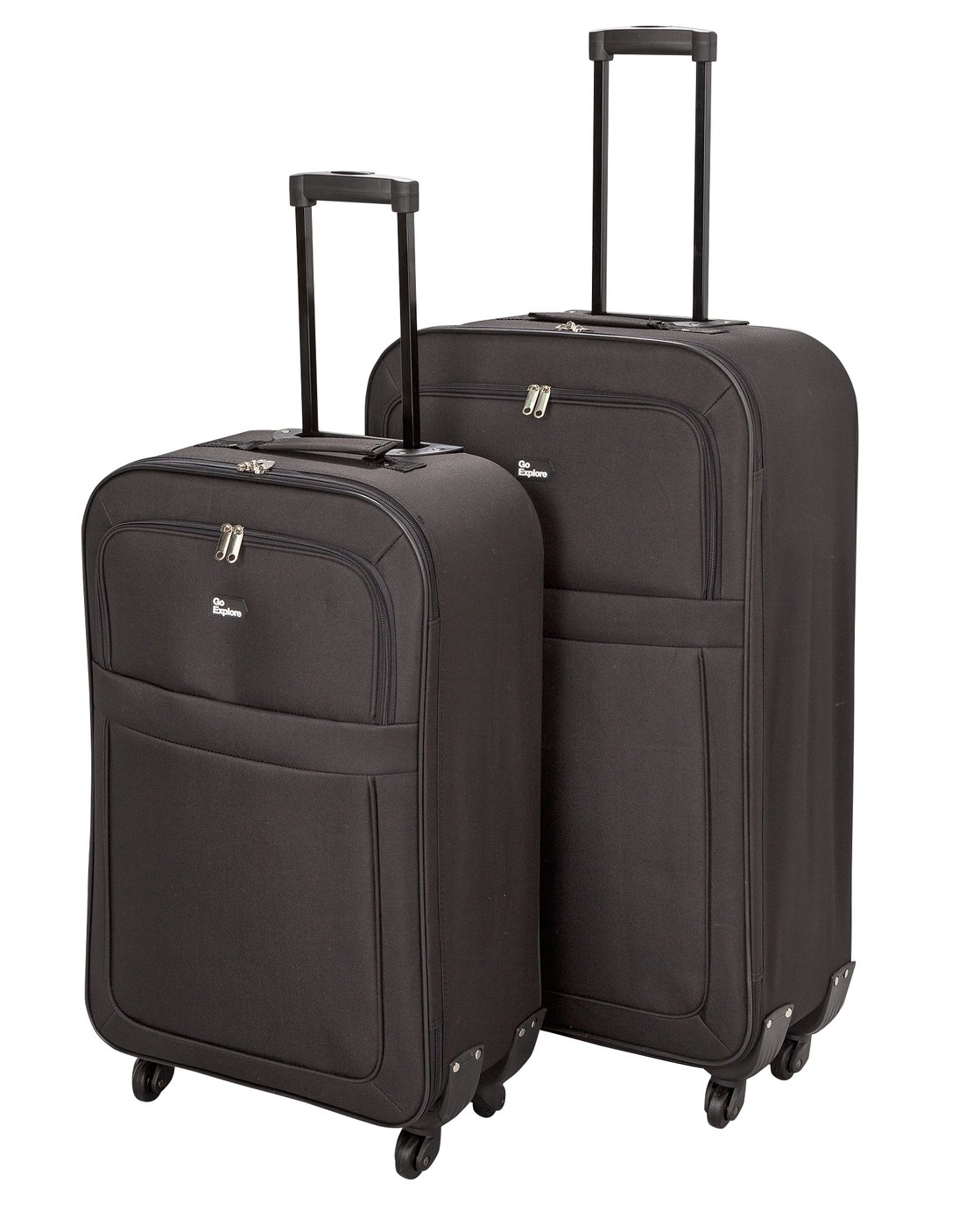 Go Explore Soft 4 Wheeled Large Suitcase - Black