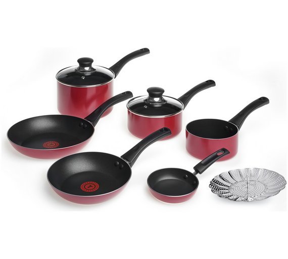 Tefal 7 Piece Bistro Pan Set - Red