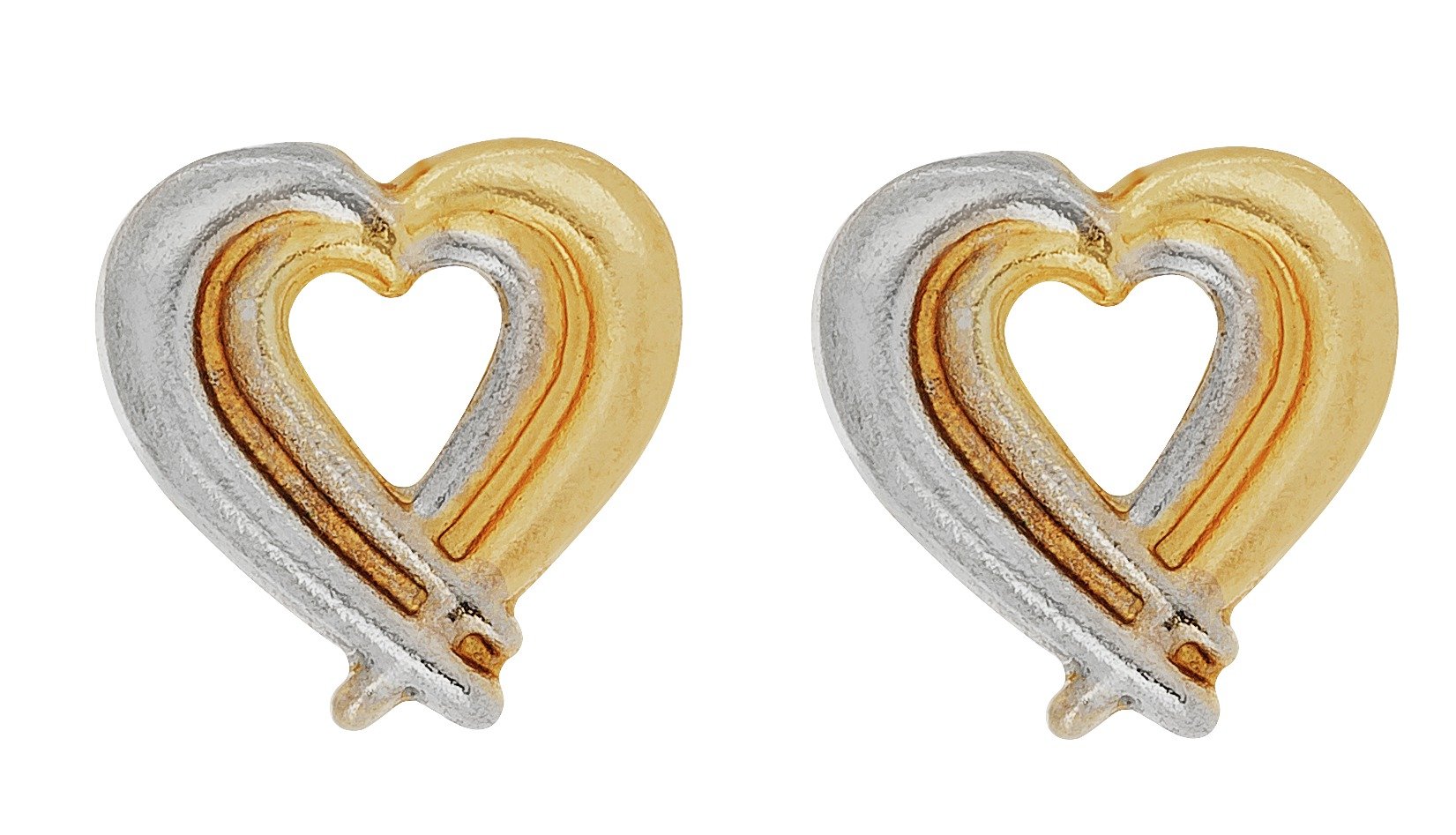 Revere 9ct Gold Double Heart Stud Earrings Reviews