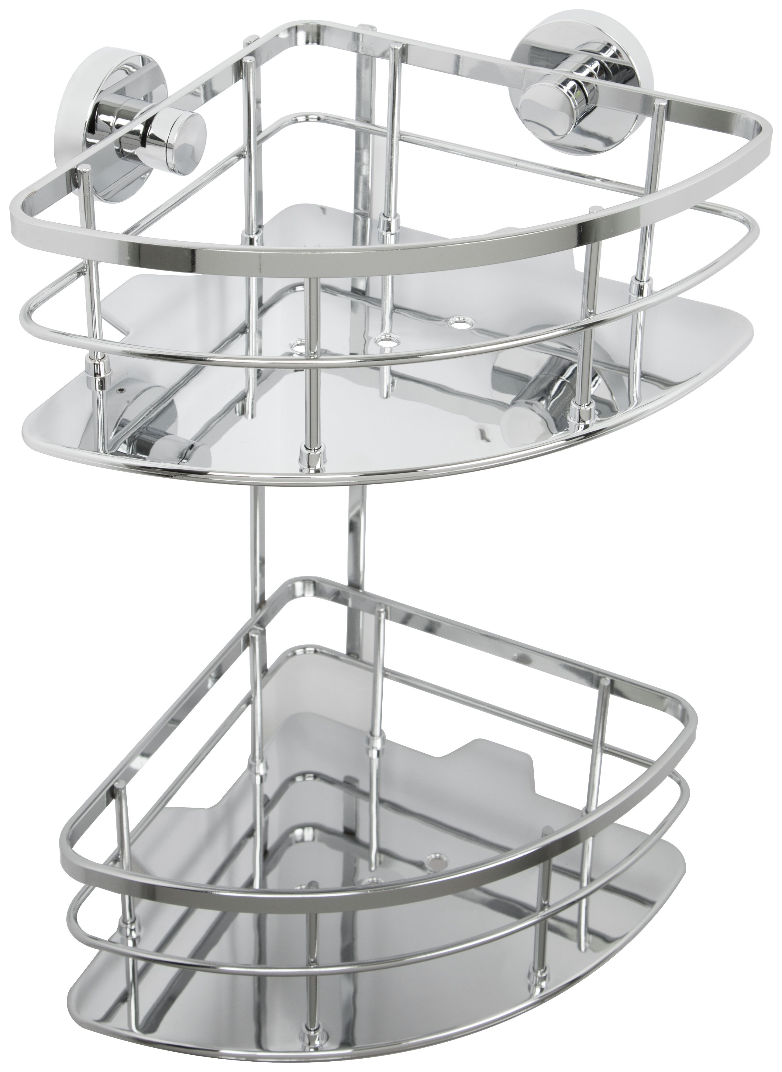 Croydex Charlwood Two Tier Chrome Flexi Fit Corner Basket