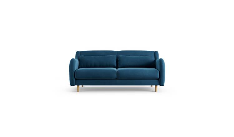 Habitat Turnmill Velvet 2 Seater Sofa - Ink Blue - Ash Leg