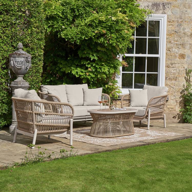 Pacific Martic 4Seater Rattan Effect Garden Sofa Set-Natural 0