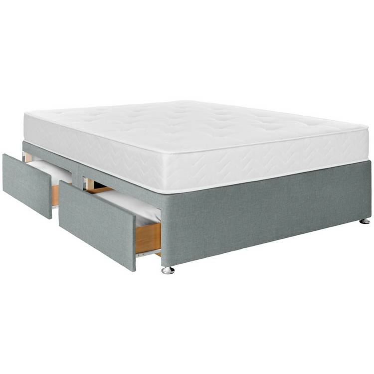 Argos Home Carlton Double 4 Drawer Divan Bed - Grey 0