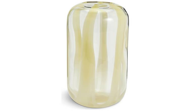 Habitat Art Glass Stripe Vase - Yellow