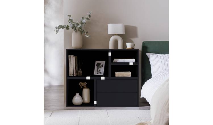 Habitat Rubrics Modular Wide Bookcase - Black