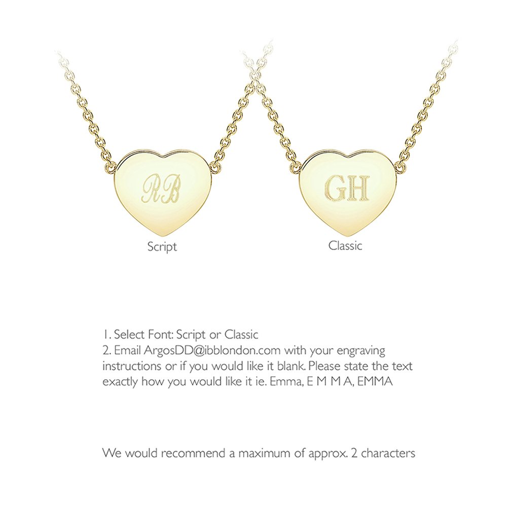 9ct Yellow Gold Personalised Heart Pendant 17 Inch Necklace Review